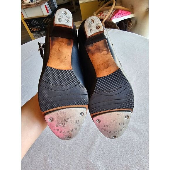 Black Mary Jane Heels With Ankle Strap & Low Heel For Women - Picture 11 of 16